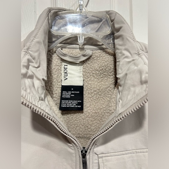 Vuori Men's Medium Morrow Sherpa Jacket Dark Salt White NWT Fleece Full Zip - Picture 8 of 8